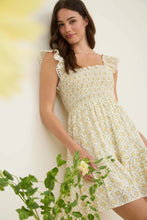 Load image into Gallery viewer, Floral Trellis Pattern Smocked Mini Dress
