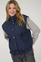 Load image into Gallery viewer, Tie Detail Snap Button-down Quilted Puffer Vest
