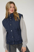 Load image into Gallery viewer, Tie Detail Snap Button-down Quilted Puffer Vest