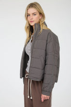 Load image into Gallery viewer, Square Quilted Zip-up Puffer Jacket