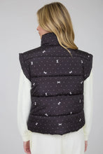 Load image into Gallery viewer, Polka Dot Bow Pattern Zip-up Puffer Vest