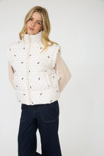 Load image into Gallery viewer, Polka Dot Bow Pattern Zip-up Puffer Vest