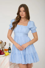 Load image into Gallery viewer, Square Neck Ruffle Detail Tiered Mini Dress