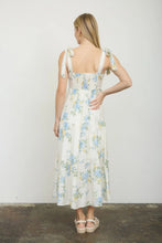 Load image into Gallery viewer, Floral Tie Strap with Scallop Lace Trim Midi Dress