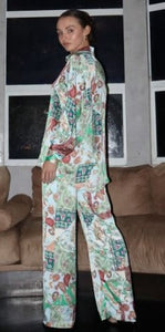 Paisley Printed Satin Trouser