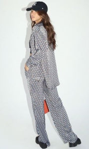 Printed Satin Long Pants