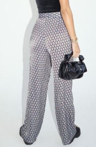 Printed Satin Long Pants