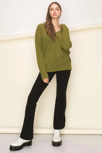 V-neck Long Sleeve Sweater