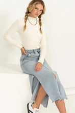 Load image into Gallery viewer, Ribbed High Neck Seam Detail Long Sleeve Top