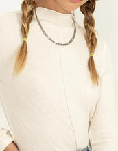 Load image into Gallery viewer, Ribbed High Neck Seam Detail Long Sleeve Top