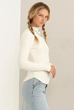 Load image into Gallery viewer, Ribbed High Neck Seam Detail Long Sleeve Top