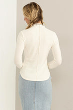 Load image into Gallery viewer, Ribbed High Neck Seam Detail Long Sleeve Top