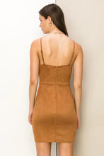Load image into Gallery viewer, Party Tonight Faux Suede Mini Corset Dress