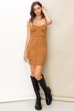 Load image into Gallery viewer, Party Tonight Faux Suede Mini Corset Dress
