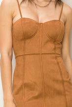 Load image into Gallery viewer, Party Tonight Faux Suede Mini Corset Dress