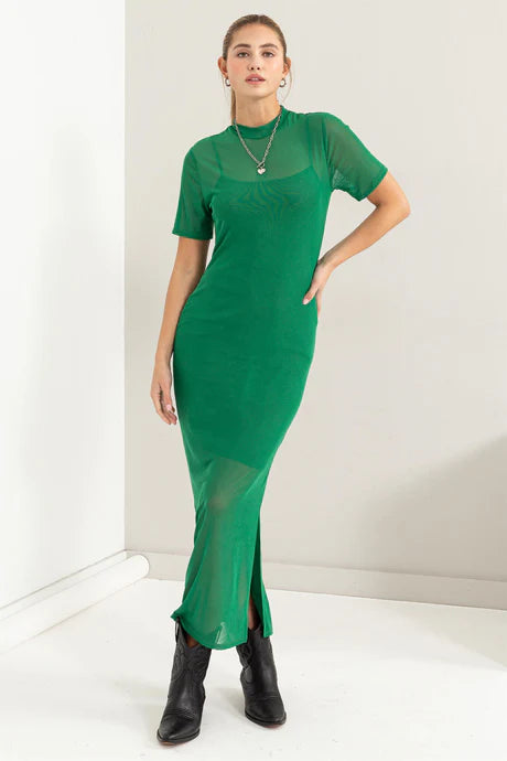 Living it up Layered Mesh Dress