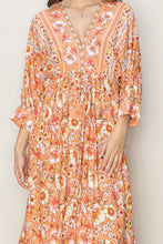 Load image into Gallery viewer, Floral Print Button-Down Maxi Dress
