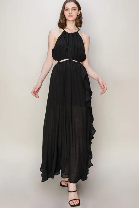 Twisted Cut-out Halter Maxi Dress (Copy)