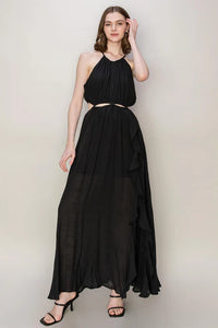 Twisted Cut-out Halter Maxi Dress (Copy)