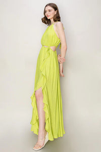 Twisted Cut-out Halter Maxi Dress