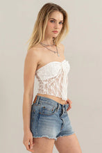Load image into Gallery viewer, Floral Lace Drawstring Tube Top