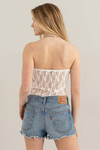 Load image into Gallery viewer, Floral Lace Drawstring Tube Top