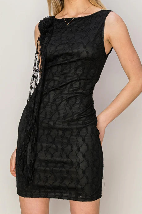 Rosette Tie Enchantment Mini Dress