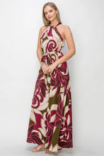 Load image into Gallery viewer, Floral Halter Neck Waist-Tie Dress
