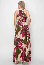 Load image into Gallery viewer, Floral Halter Neck Waist-Tie Dress