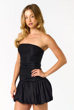 Load image into Gallery viewer, Tube Riffle Mini Dress with Bubble Ruffle Hem
