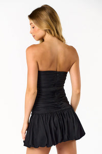Tube Riffle Mini Dress with Bubble Ruffle Hem
