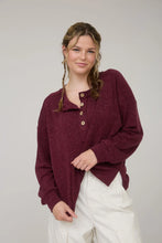 Load image into Gallery viewer, Ribbed Henley Long Sleeve Knit Top