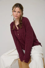 Load image into Gallery viewer, Ribbed Henley Long Sleeve Knit Top