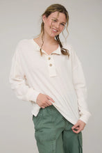 Load image into Gallery viewer, Ribbed Henley Long Sleeve Knit Top