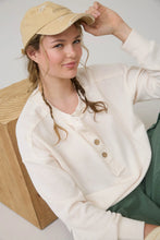 Load image into Gallery viewer, Ribbed Henley Long Sleeve Knit Top