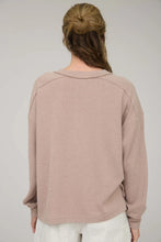 Load image into Gallery viewer, Ribbed Henley Long Sleeve Knit Top