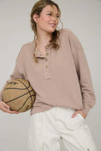 Load image into Gallery viewer, Ribbed Henley Long Sleeve Knit Top