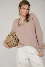Load image into Gallery viewer, Ribbed Henley Long Sleeve Knit Top