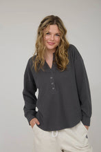 Load image into Gallery viewer, Washed Ribbed Long Sleeve Henley Knit Top