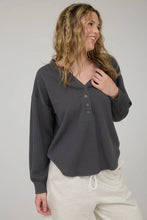 Load image into Gallery viewer, Washed Ribbed Long Sleeve Henley Knit Top