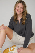 Load image into Gallery viewer, Washed Ribbed Long Sleeve Henley Knit Top