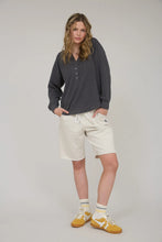 Load image into Gallery viewer, Washed Ribbed Long Sleeve Henley Knit Top
