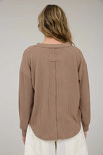 Load image into Gallery viewer, Washed Ribbed Long Sleeve Henley Knit Top