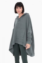 Load image into Gallery viewer, Oversized Cotton Poncho with Hood - Deep Forest