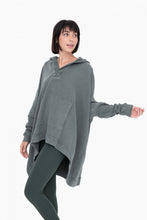 Load image into Gallery viewer, Oversized Cotton Poncho with Hood - Deep Forest