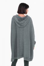 Load image into Gallery viewer, Oversized Cotton Poncho with Hood - Deep Forest