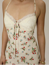 Load image into Gallery viewer, Floral Lace Trim Maxi Dress with Back Tie