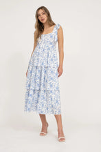 Load image into Gallery viewer, Floral Tie Strap Ruffle Tiered Midi Dress