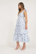 Load image into Gallery viewer, Floral Tie Strap Ruffle Tiered Midi Dress