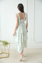 Load image into Gallery viewer, Floral Tie Strap Ruffle Tiered Midi Dress